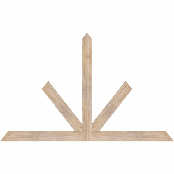 Ekena Millwork Saratoga Smooth Timber Gable Bracket, Douglas Fir, 60"W x 38"H x 1 1/2"D x 3 1/2"F, 15/12 Pitch GBW060X38X0204SAR00SDF - main